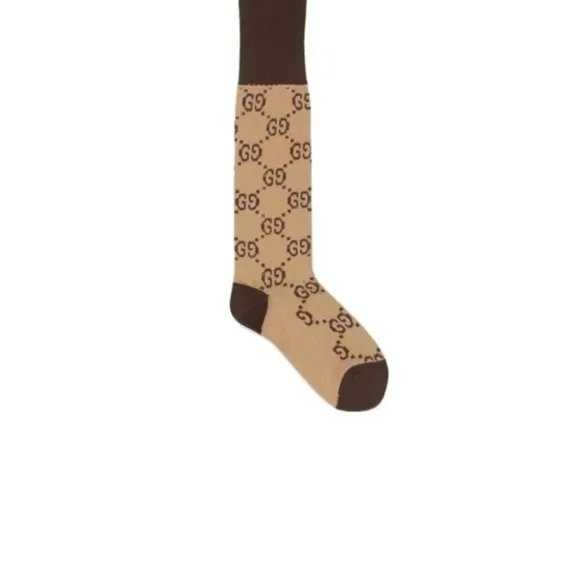 Gucci Brown Dress Socks with Iconic GG Pattern - Picture 2 of 6